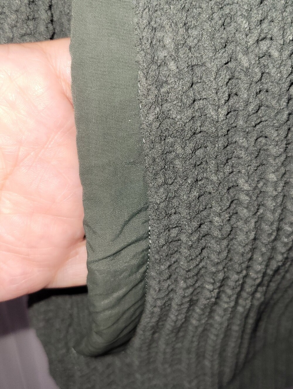 FLX Women's Small Olive Green Textured Fleece Full Zip Jacket Cozy - Picture 5 of 9